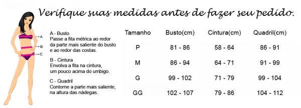 TABELA DE MEDIDAS